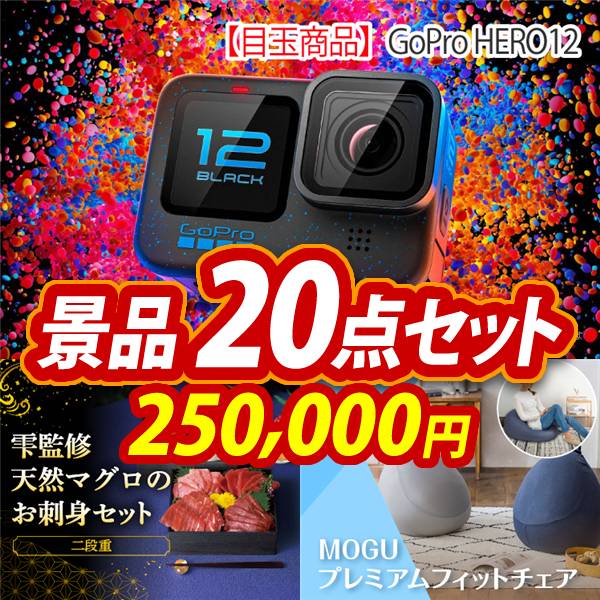 ビンゴ景品20点セット【GoPro HERO12/雫監修 天然マグロのお刺身セット