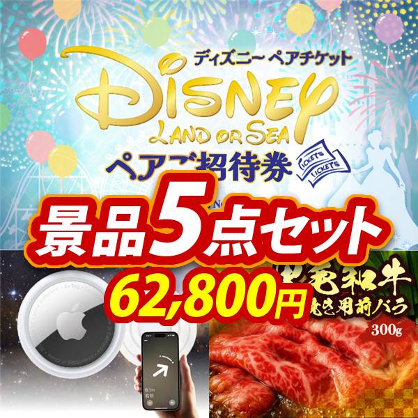 新年会景品5点セット【ディズニーペアチケット/Apple AirTag 他】A3