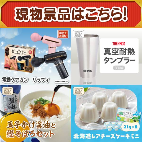 新年会景品5点セット【GoPro HERO12/電動ケアガン リラフィ 他】A3