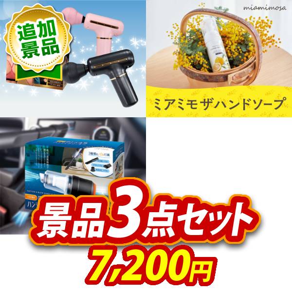 追加用》忘年会景品3点セット【電動ケアガン リラフィ/ミアミモザ