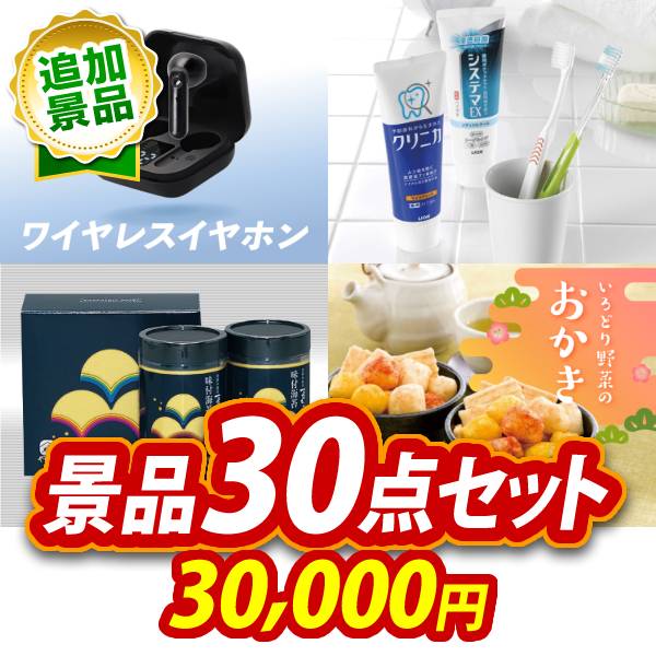 追加用》忘年会景品30点セット【ワイヤレスイヤホン/ライオン クリニカ