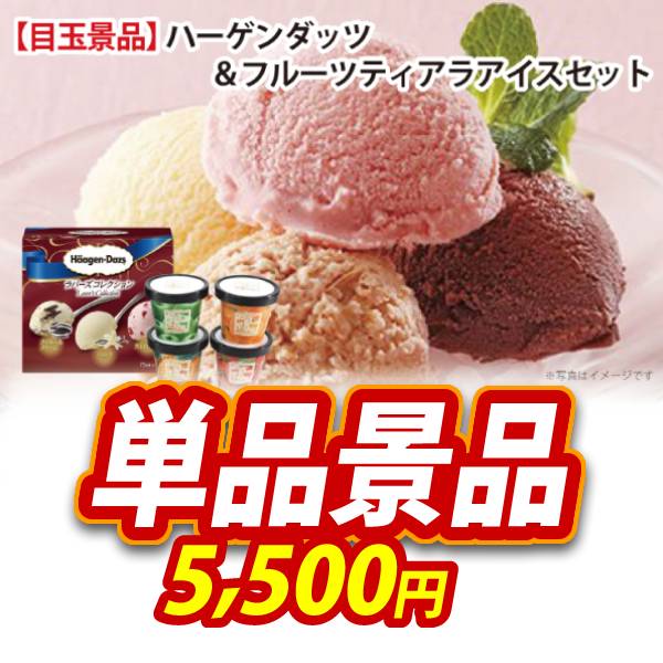 忘年会景品【ハーゲンダッツ&フルーツティアラアイスセット】A3パネル