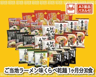 ご当地ラーメン味くらべ乾麺1ヶ月分30食のイメージ
