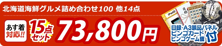 【目玉:北海道海鮮グルメ詰め合わせ100】15点セット 15点セット 73800円