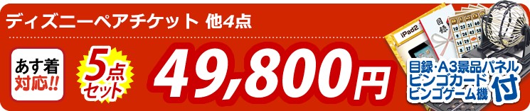 【目玉:ディズニーペアチケット】5点セット 5点セット 49800円