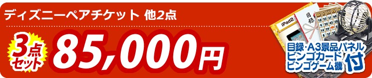 【目玉:ディズニーペアチケット】3点セット 3点セット 85000円