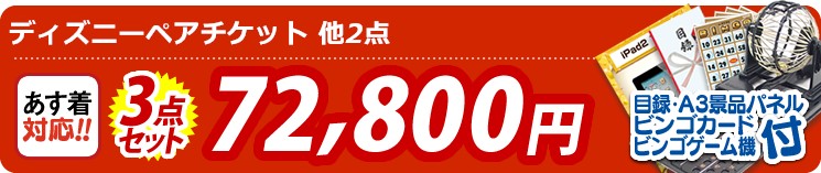 【目玉:ディズニーペアチケット】3点セット 3点セット 72800円