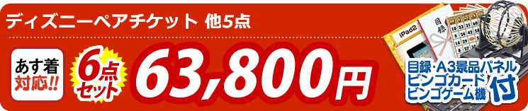 【目玉:ディズニーペアチケット】6点セット 6点セット 63800円
