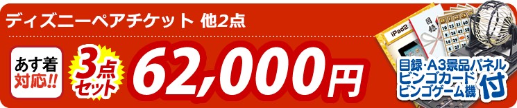 【目玉:ディズニーペアチケット】3点セット 3点セット 62000円
