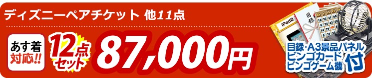 【目玉:ディズニーペアチケット】12点セット 12点セット 87000円