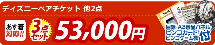 【目玉:ディズニーペアチケット】3点セット 3点セット 53000円