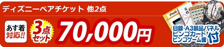 【目玉:ディズニーペアチケット】3点セット 3点セット 70000円