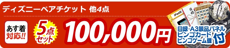 【目玉:ディズニーペアチケット】5点セット 5点セット 100000円