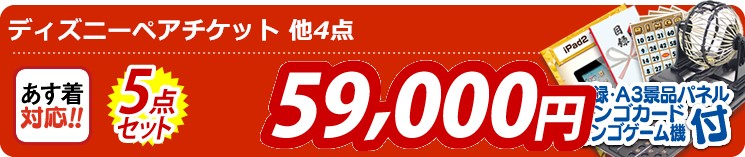 【目玉:ディズニーチケット ペア1DAYパスポート】5点セット 5点セット 59000円