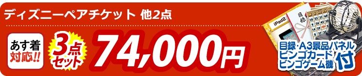 【目玉:ディズニーペアチケット】3点セット 3点セット 74000円