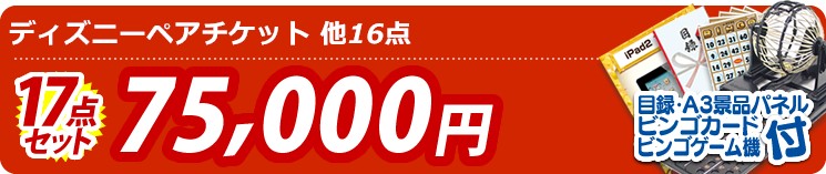 【目玉:ディズニーペアチケット】17点セット 17点セット 75000円