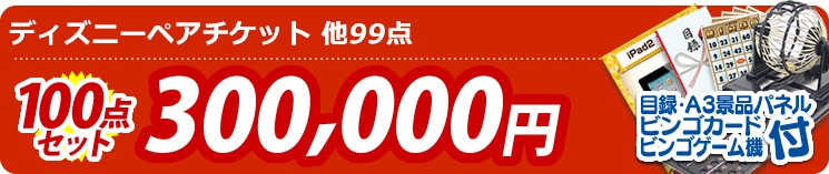 【目玉:ディズニーペアチケット】100点セット 100点セット 300000円
