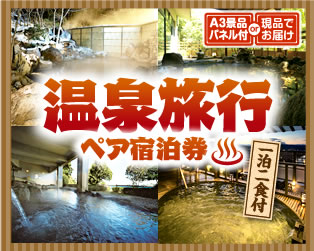 全国温泉旅行ペア宿泊券のイメージ