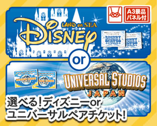 ディズニーorユニバーサルペアチケットのイメージ